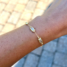 Load image into Gallery viewer, Crystal Clear Gemstone Gold Bracelet