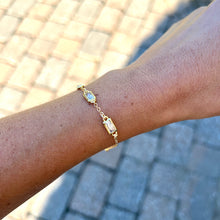 Load image into Gallery viewer, Crystal Clear Gemstone Gold Bracelet