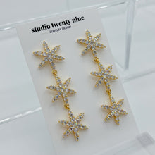 Load image into Gallery viewer, Sparkly Star Dangle Earrings