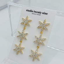 Load image into Gallery viewer, Sparkly Star Dangle Earrings
