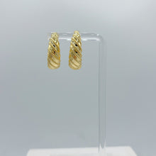 Load image into Gallery viewer, Textured Croissant Hoop Earrings