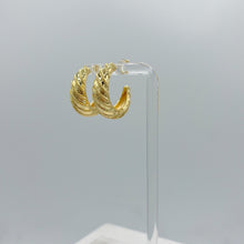 Load image into Gallery viewer, Textured Croissant Hoop Earrings