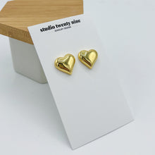 Load image into Gallery viewer, Gold Heart Studs