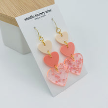 Load image into Gallery viewer, Perfect Peach Heart Earrings