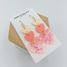 Load image into Gallery viewer, Perfect Peach Heart Earrings