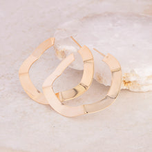 Load image into Gallery viewer, Wavy Gold Hoop Earrings