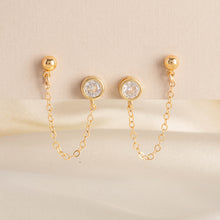 Load image into Gallery viewer, Ball and Chain Double Earring Set