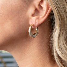 Load image into Gallery viewer, Glittering Gold Hoop Earrings