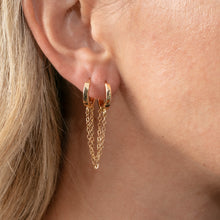 Load image into Gallery viewer, Double Gold Huggie Hoop Chain Set