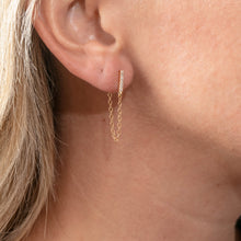 Load image into Gallery viewer, Pave Bar and Chain Earrings