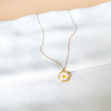 Load image into Gallery viewer, Daisy Hexagon Gold Filled Necklace