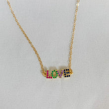 Load image into Gallery viewer, Loving in Color - Rainbow CZ Love Necklace