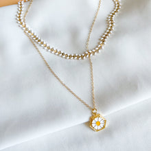 Load image into Gallery viewer, Daisy Hexagon Gold Filled Necklace