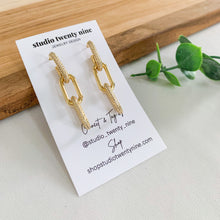 Load image into Gallery viewer, Chain Link CZ Gold Filled Earrings