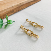 Load image into Gallery viewer, Chain Link CZ Gold Filled Earrings
