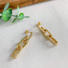 Load image into Gallery viewer, Chain Link CZ Gold Filled Earrings