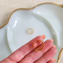 Load image into Gallery viewer, Greek Laurel Leaf Huggie Gold Filled Earrings