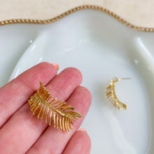 Load image into Gallery viewer, Feather Gold Filled Hoop Earrings