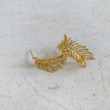 Load image into Gallery viewer, Feather Gold Filled Hoop Earrings