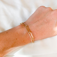 Load image into Gallery viewer, Medium Paperclip Gold Filled Bracelet