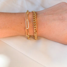 Load image into Gallery viewer, Medium Paperclip Gold Filled Bracelet