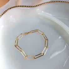 Load image into Gallery viewer, Medium Paperclip Gold Filled Bracelet