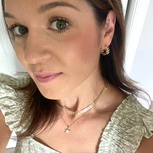 Load image into Gallery viewer, Greek Laurel Leaf Huggie Gold Filled Earrings