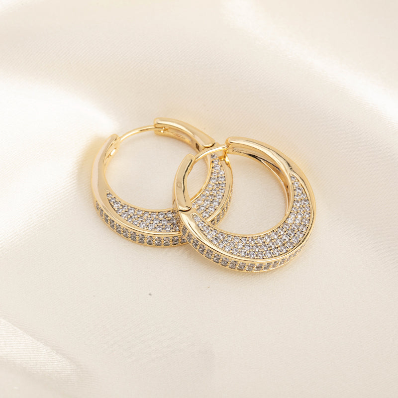 Glittering Gold Hoop Earrings