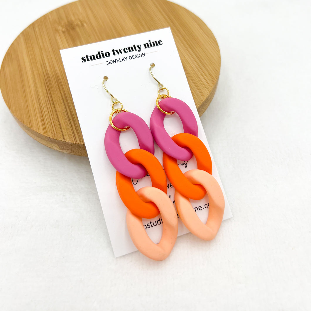 Neon Chain Link Earrings