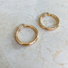Load image into Gallery viewer, Gold Filled Thin Tube Hoop Earrings
