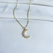 Load image into Gallery viewer, The Luminous One - CZ Crescent Moon Necklace
