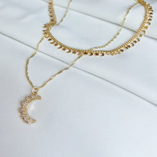 Load image into Gallery viewer, The Luminous One - CZ Crescent Moon Necklace

