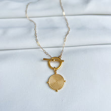 Load image into Gallery viewer, Aztec Gold Coin Toggle Necklace

