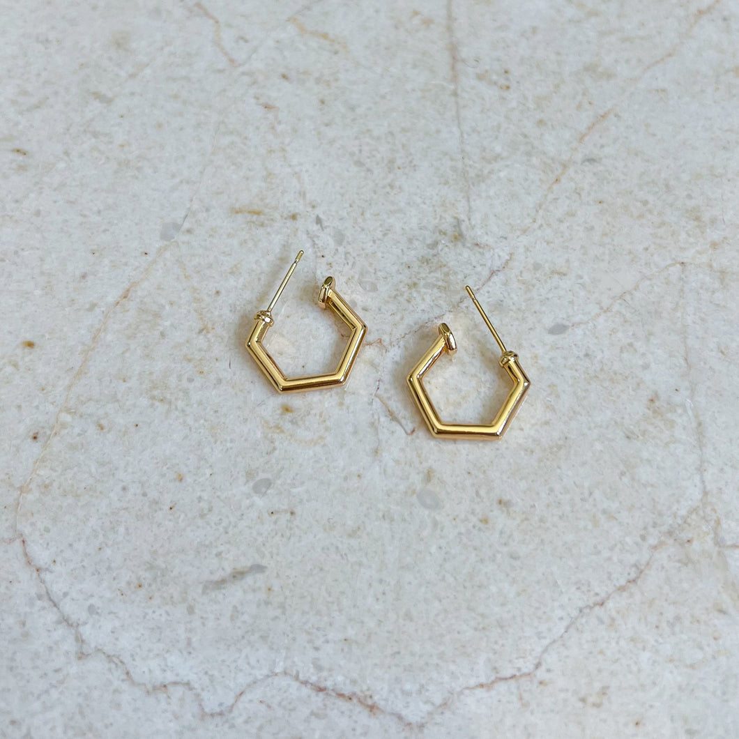 Gold Filled Thin Geometric Hoop Earrings
