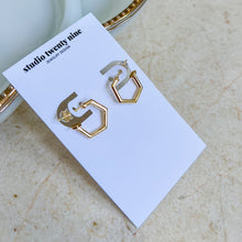 Load image into Gallery viewer, Gold Filled Thin Geometric Hoop Earrings
