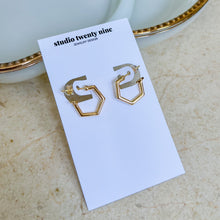Load image into Gallery viewer, Gold Filled Thin Geometric Hoop Earrings
