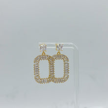 Load image into Gallery viewer, Rectangle CZ Dangle Drop Earrings
