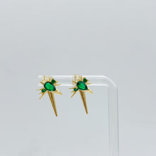 Load image into Gallery viewer, Emerald Celestial Spike Studs
