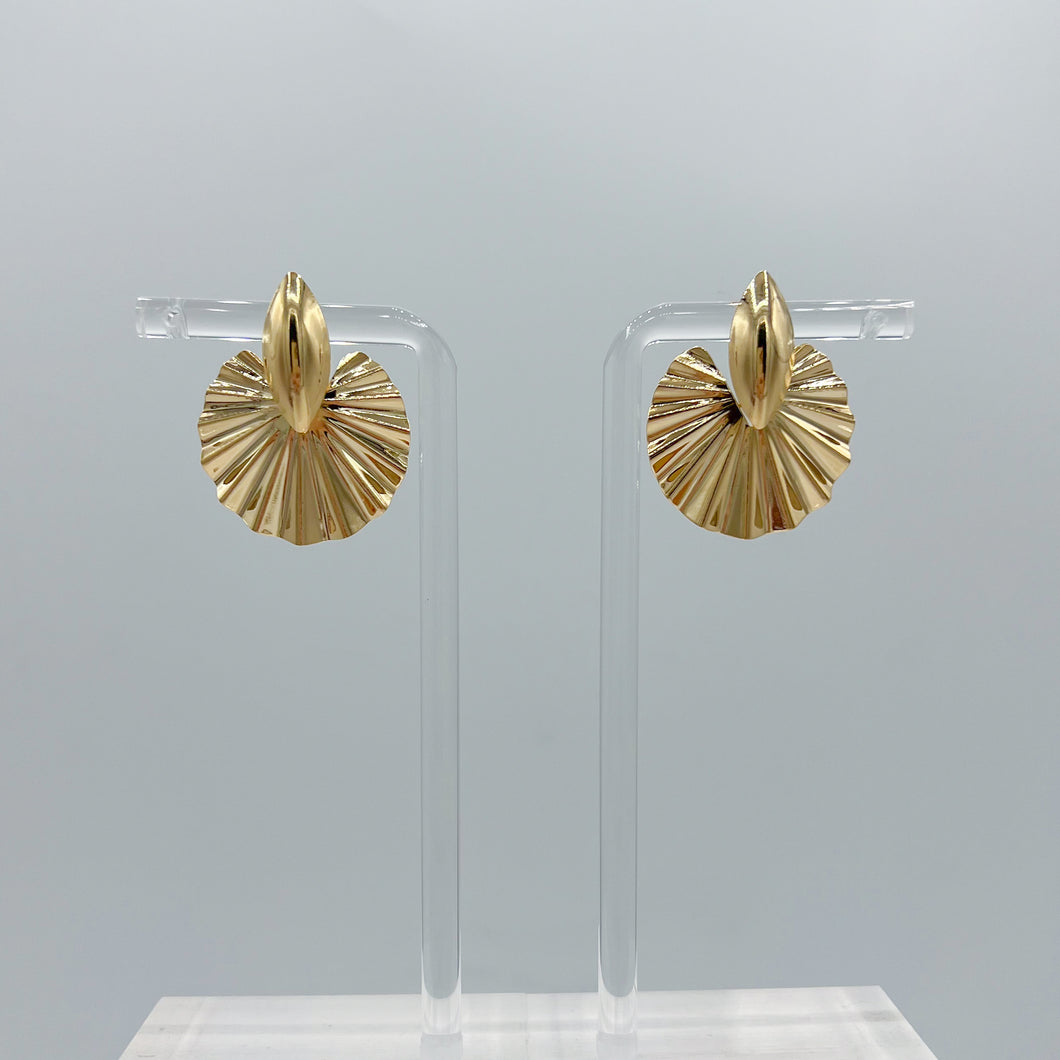 Art Deco Gold Fan Earrings