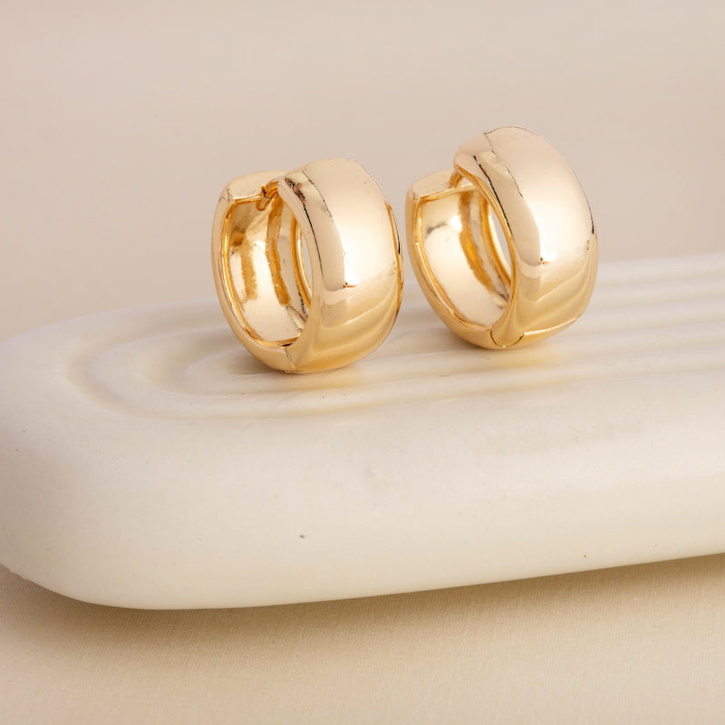 Small Chunky Gold Hoop Earrings
