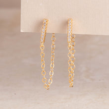 Load image into Gallery viewer, Pave Bar and Chain Earrings
