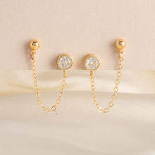 Load image into Gallery viewer, Ball and Chain Double Earring Set
