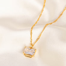 Load image into Gallery viewer, Horizontal Rectangle Cubic Zirconia Necklace
