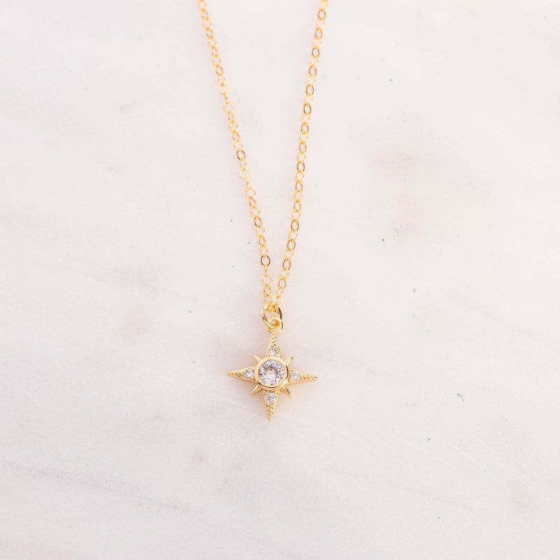 Sparkly North Star Gold Filled Necklace