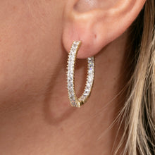 Load image into Gallery viewer, Sparkling Gold Hoop Earrings
