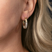 Load image into Gallery viewer, Glittering Gold Hoop Earrings

