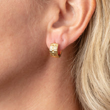 Load image into Gallery viewer, Patterned Chunky Little Gold Hoop Earrings
