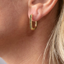 Load image into Gallery viewer, Modern U Gold Hoop Earrings
