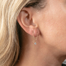 Load image into Gallery viewer, Threader Cubic Zirconia Earrings
