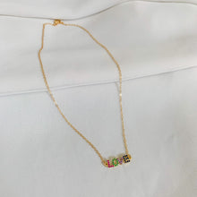 Load image into Gallery viewer, Loving in Color - Rainbow CZ Love Necklace
